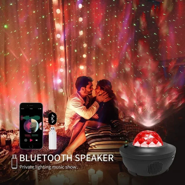LED Galaxy Projector Ocean Wave LED Night Light Music Player Remote Star Rotating Nightlight Luminaria For Kid Bedroom Lamp - Image 5