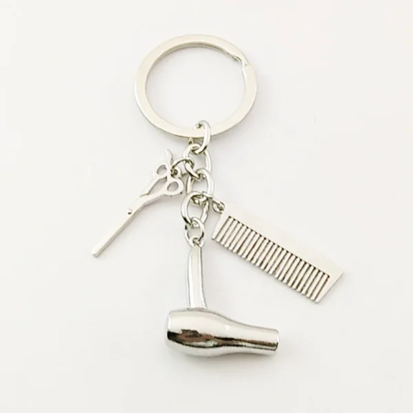 Barber Shop Hair Dresser Keychain Scissors Hair Clipper Hair dryer keychain Shaver Pendant Keyring Hair Dresser Jewellery Gift - Image 4