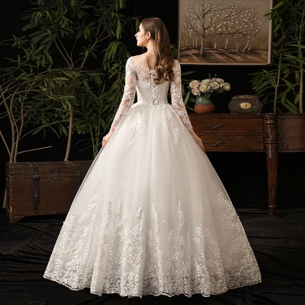 Full Sleeve Lace Wedding Dresses New Luxury Muslim Ball Gown Wedding Dress Custom Made Vestido De Noiva Customized - Image 5