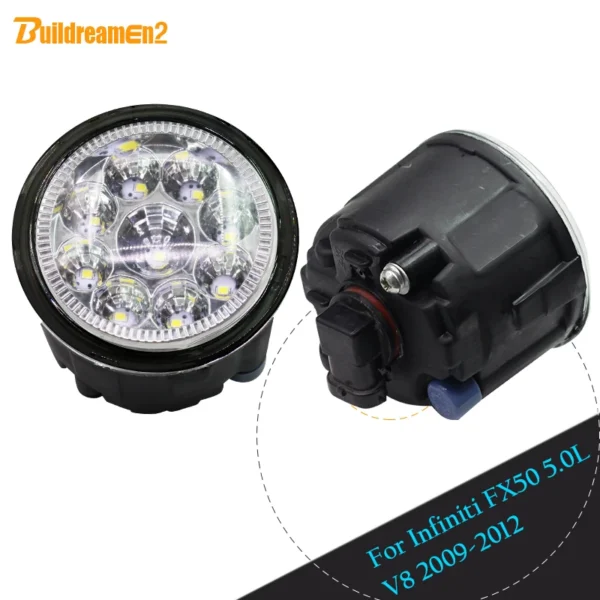 Buildreamen2 For Infiniti FX50 5.0L V8 2009-2012 Car LED Light Left + Right Fog Light Daytime Running Light DRL 12V DC 1 Pair