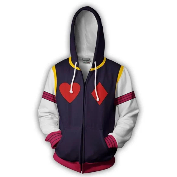 Anime HUNTER x HUNTER Hoodies Hisoka Joker Cosplay Hoody Winter Tops Cool Funny Zipper Hip Hop Streetwear