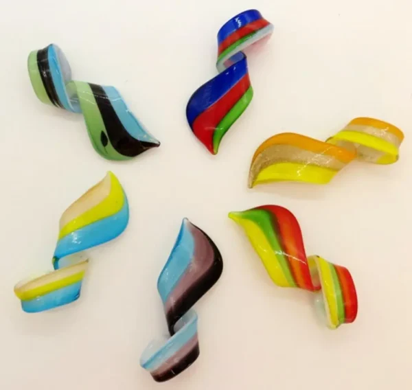 New Handmade Murano Lampwork Glass Vintage Three Strip Pendant 30*65MM Fit Necklace LL69 - Image 2