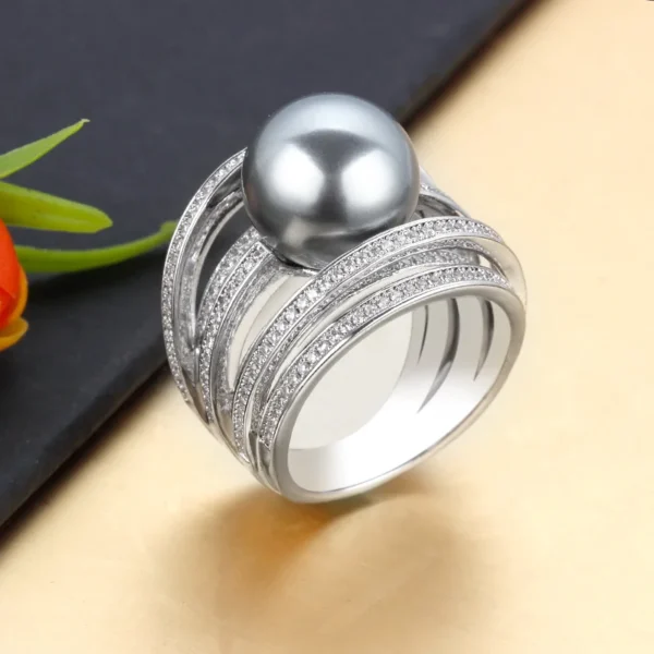 Bride Talk Trendy Pearl Ring Twist Line AAA Cubic Zirconia Fashion Bridal Wedding Rings Super Quality Women Jewelry Accessories - Image 6