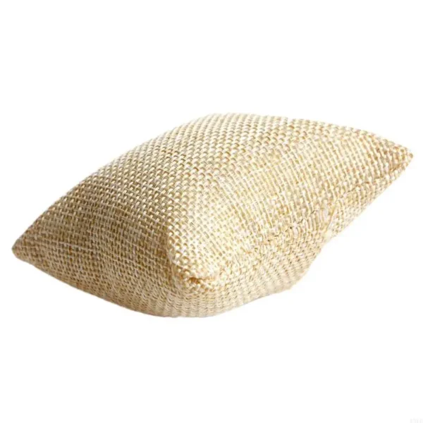 652F Cotton and Linen Bracelet Watch Pillow Small Brown Jewelry Display Props Bracelet Cushion Holder Pillow