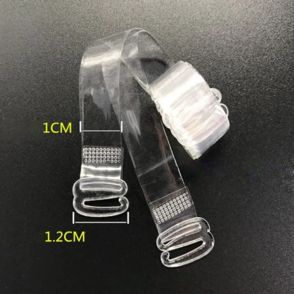 1Pair Invisible Bra Strap Elastic Shoulder Belt Transparent Non-Slip Plastic 1cm