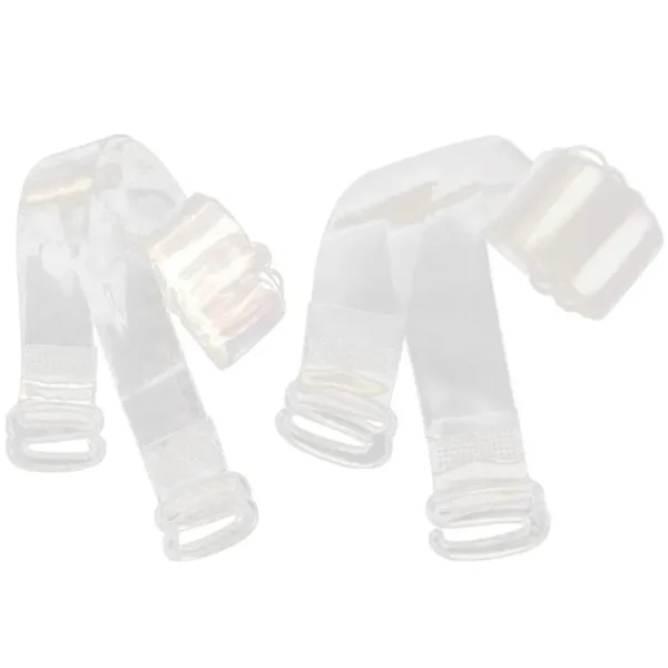 1Pair Invisible Bra Strap Elastic Shoulder Belt Transparent Non-Slip Plastic 1cm - Image 2