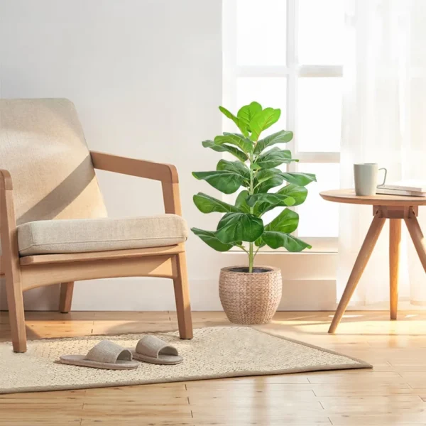 30.5" Little Artificial Fiddle Leaf Fig Tree/Faux Ficus Lyrata for Home Office Decoration - Image 2