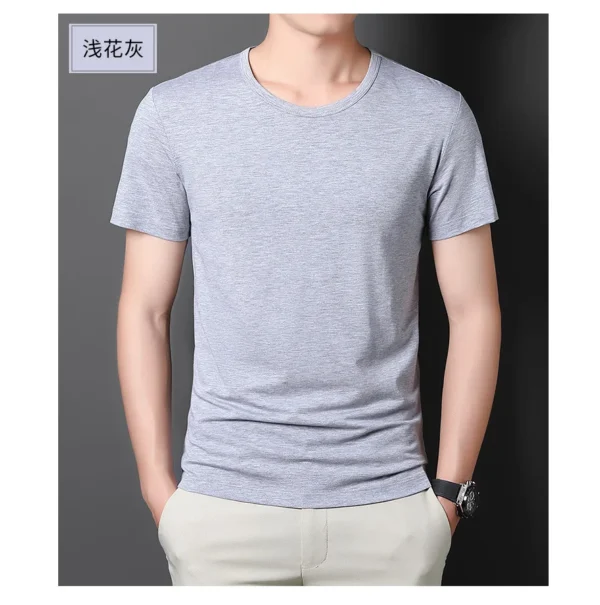Tees Men T-shirts White Black Short Sleeve Loose Round Neck Bottoming Shirts Trendy Casual Solid Color Pullover Male Clothing