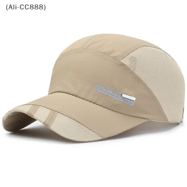 Quick-Dry Sun Hat Windproof Tie & UV Protection Baseball Cap for Men Breathable Mesh Outdoor Fishing Hat - Image 5