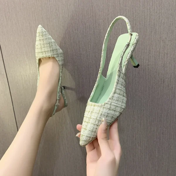 2025 Women's Fashion High Heel Sandals Slim Stiletto Pointed Toe Slip-On Summer Party & Daily Wear Covered-Toe Dress Shoes - Image 4