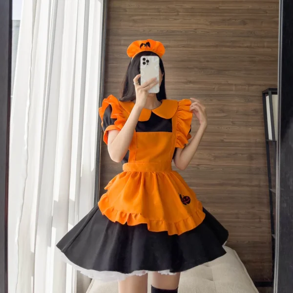 Halloween Vampire Pumpkin Cosplay Costume Lolita Maid Costumes ladies Animation Show Dress Halloween Costumes for Adult Women
