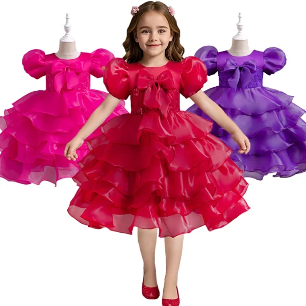 Graduation Girls Elegant Lush Short Dresses Flowe Girl Wedding Party White Puffy Formal Prom Dress Christmas Festive Ball Gowns