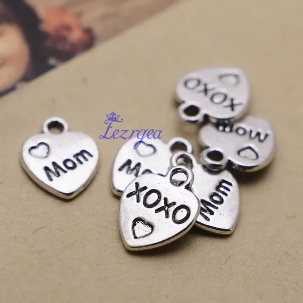 10/30pcs/lots Mother’s Day Mom Charms Heart Love Pendants For Diy Necklace Keychain Bracelet Jewelry Making Supplies Accessories - Image 3