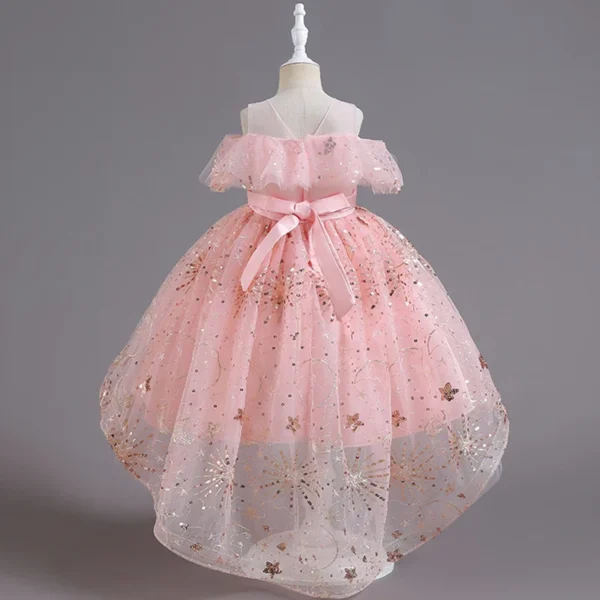 Luxury Formal Occasion Girls Floor Length Cocktail Dresses Children Fluffy Shiny Tulle Graduation Ceremony Performance Clothing - Image 4