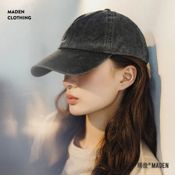 Maden Vintage Do Old Baseball Cap for Women One Size Head Circumference 56-59 CM Adjustable Size Gray Hat Streetwear