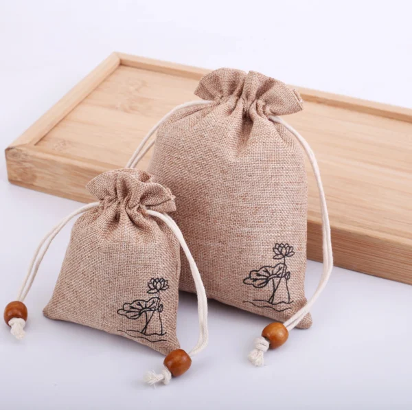 7 Colors Linen Gift Bag Jewellery Bag For Buddha Beads Linen Jewellery Bag For Cosmetic Organizer Travel Jewelry Storage - Image 2