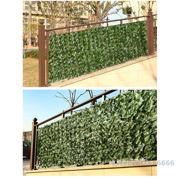 For Home Outdoor Garden Balcony Decoration 0.5X3m Artificial Ivy Hedge Green Leaf Fence Panels Faux Privacy Fence Screen
