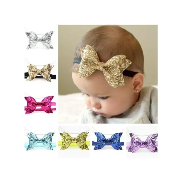 Sequin Bowknot Headb s Elastic Kids Hair Babies Girls Durable Baby Shower Birthday Party Hair Accessories Children Styling