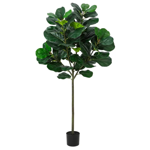 Artificial Fiddle Leaf Fig Tree, 63 Inch Artificial Ficus Lyrata Plant with 62 Fiddle Leaves, Artificial Floor Plant for Home