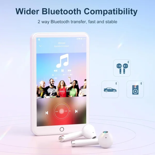 MECHEN MP3 Player Android 9.0 with Bluetooth and WiFi，MP3 MP4 Player with Spotify，Audible，Pandora， Up to 512 GB (White) - Image 4