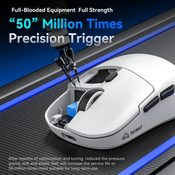 FREEWOLF A6 Wireless gamer mouse,PAW3311 24000DPI,Bluetooth Mouse, Macro Gaming Mouse - Image 2