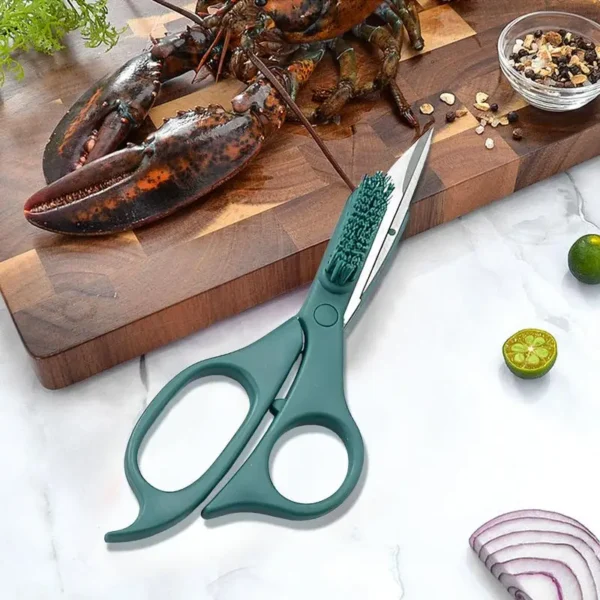 Kitchen Scissors For Food Crab Scissors With Brush Multi Functional Kitchen Tool For Cutting Cooking Seafood Processing