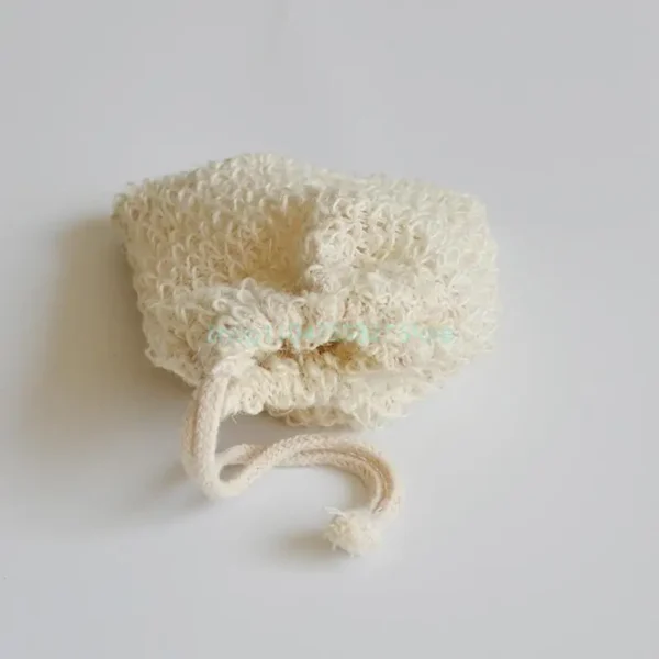Natural Cotton Linen Foaming Soap Bag Saver Net Mesh Massage Exfoliator Bathing Bubble Maker Cleaning Tool