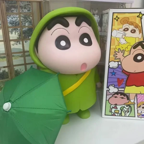 40cm Large Size Raincoat Crayon Shin Chan Desktop Ornament Game Peripheral Series Anime Pvc Model Trendy Play Toys Birthday Gift - Image 2