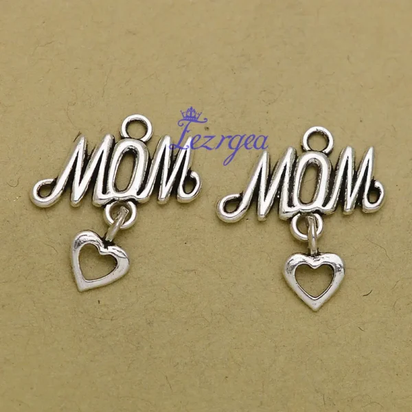 10/30pcs/lots Mother’s Day Mom Charms Heart Love Pendants For Diy Necklace Keychain Bracelet Jewelry Making Supplies Accessories - Image 4