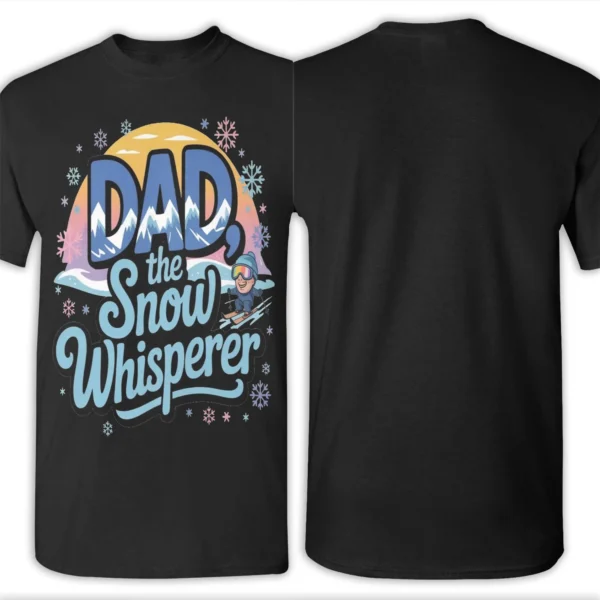 DAD Father’s Day Gift for Skiing Lovers Outfit Unisex T Shirt Cotton Tee Printed Tops T-shirt - Image 5