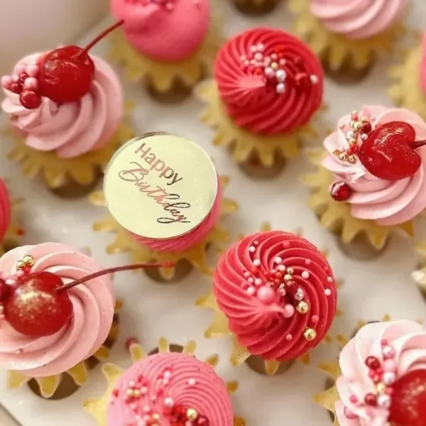 Happy Birthday Cake Toppers Mirror Acrylic Cupcake Toppers Custom Cupcake Picks For Birthday Party Decorations - Image 3