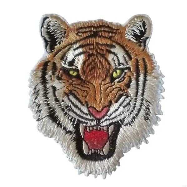 49ME Iron on Patches Roaring Tiger Embroidered Patch Sew On for Arts Crafts DIY Decor Jeans Jackets Clothing Bags Caps - Image 2