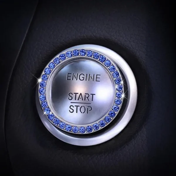 Car Start Switch Button Auto Decorative Diamond Stickers Adhesive Ring Trims Protective Cover Car Accessories Car Interior Decor - Image 3