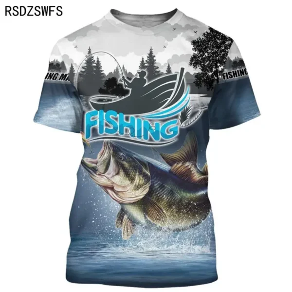 Fashion 3D Carp Fishing Men Women Summer T Shirt Street Trendy All Match O-Neck Short Sleeve Oversized Male T Shirt Men Clothing - Image 4
