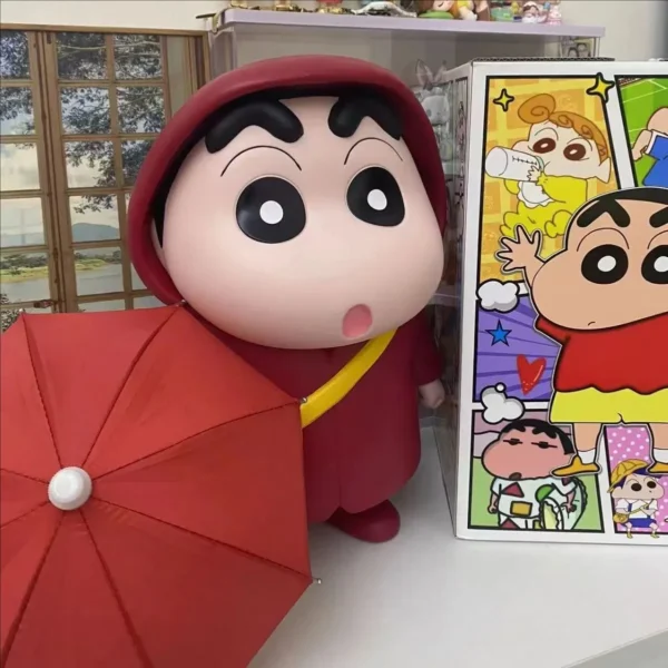 40cm Large Size Raincoat Crayon Shin Chan Desktop Ornament Game Peripheral Series Anime Pvc Model Trendy Play Toys Birthday Gift - Image 5