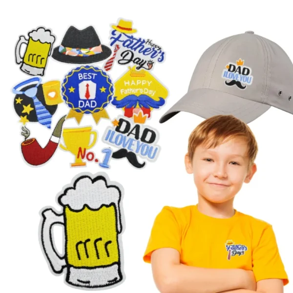 Father Patch Decoration Cloth Stickers Theme Supplies Arrangement Embroidery Supplies Iron on Patches Appliques for Clothing