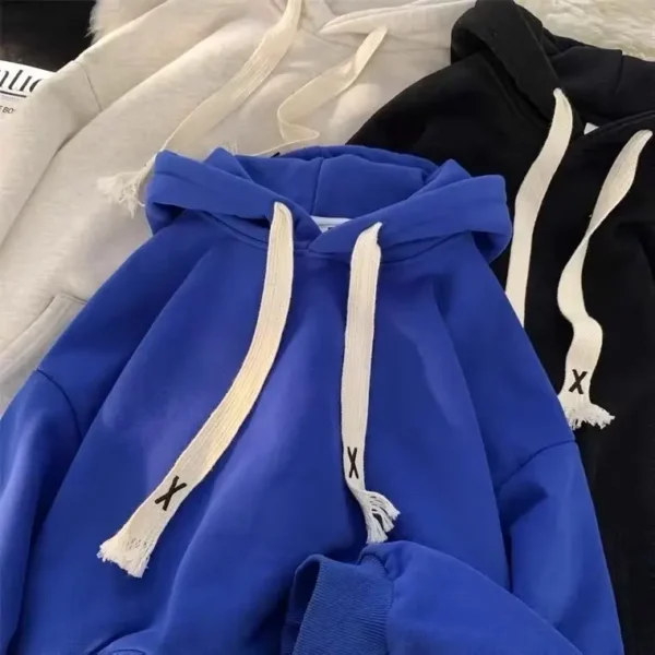 Men Hoodies Pullover Sweatshirts Hooded Solid Long Sleeve Sweatshirt Pockets Spliced Casual Spring Loose Fit 2025 Sports - Image 3