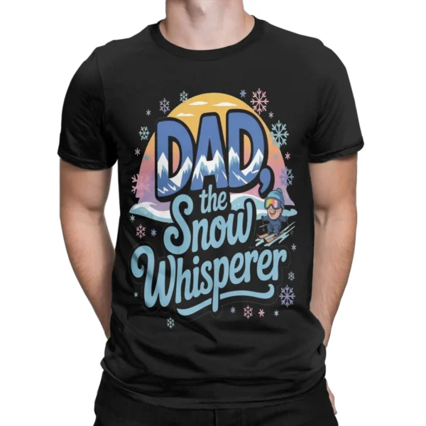 DAD Father’s Day Gift for Skiing Lovers Outfit Unisex T Shirt Cotton Tee Printed Tops T-shirt - Image 2