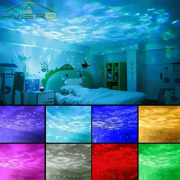 Mini Starry Sky Projection Lamps LED 7 Color Patterns Remotes Control Multifunctional Polar Night Light Party Bedroom Atmosphere - Image 5