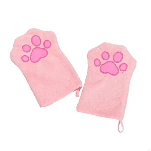 92MF Quick Drying Pet Glove Towel with Hanging Grip Ideal for Dog Bath Comfort Easy Cleaning And Water Absorption - Image 5