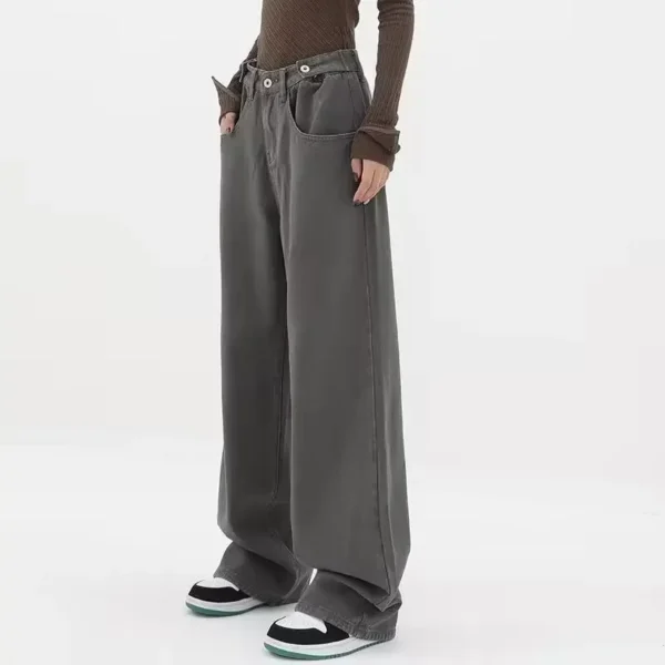 Autumn Winter American Vintage Women Flare Jeans Camouflage High Waist Street Casual Trousers Baggy Hip-hop Denim Pants Y2K