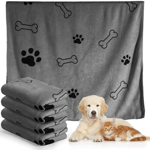 Dog Towels For Drying Dogs Puppy Pet Bath Grooming Towel Bathing Supplies Quick Drying Paw For Medium Dogs Cats Pets Shower