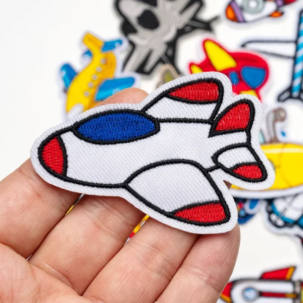 Aircraft Rocket Embroidery Card Embroidered Cloth Patch Clothing Patches Small Children's Clothing Applique Stickers Scp - Image 2