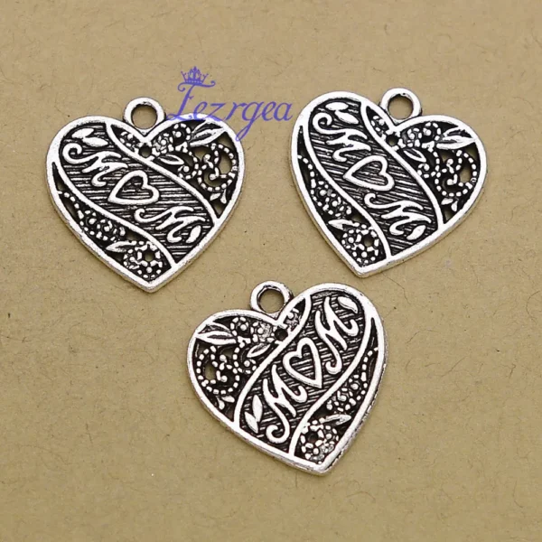 10/30pcs/lots Mother’s Day Mom Charms Heart Love Pendants For Diy Necklace Keychain Bracelet Jewelry Making Supplies Accessories - Image 2