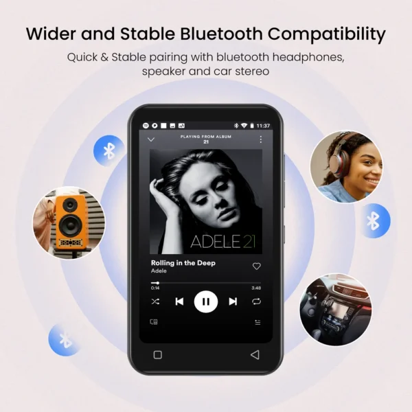 80GB android reproductor mp3 music player bluetooth speakers and WiFi, spotify(kids), audible, dac audio hifi player - Image 4