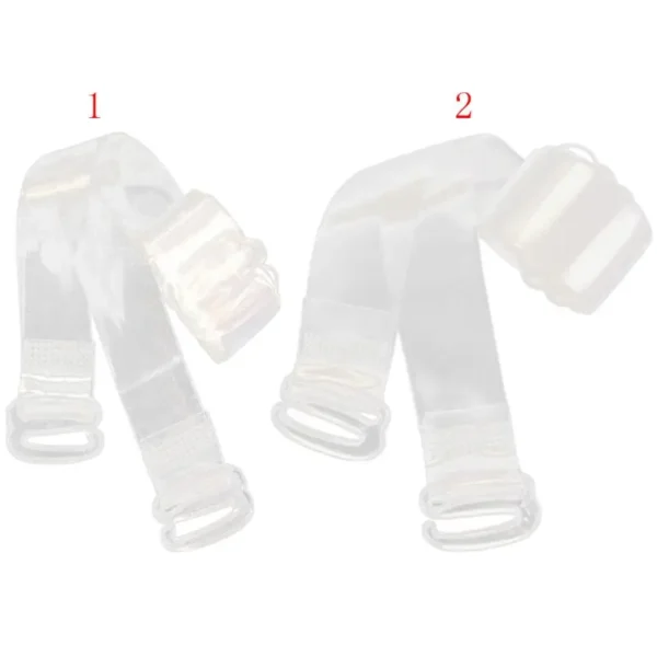 1Pair Invisible Bra Strap Elastic Shoulder Belt Transparent Non-Slip Plastic 1cm - Image 3