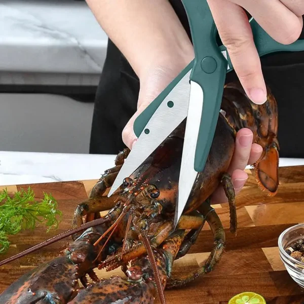Kitchen Scissors For Food Crab Scissors With Brush Multi Functional Kitchen Tool For Cutting Cooking Seafood Processing - Image 4