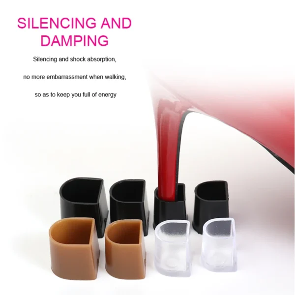 Heel Stoppers High Heel Protectors for Women Shoes Antislip Latin Stiletto Dancing Covers Wedding Shoe Care Kit Repair Caps 2Pcs - Image 4