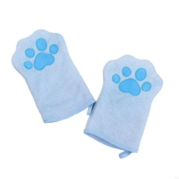 92MF Quick Drying Pet Glove Towel with Hanging Grip Ideal for Dog Bath Comfort Easy Cleaning And Water Absorption - Image 3