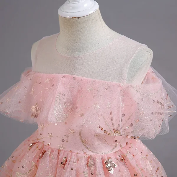 Luxury Formal Occasion Girls Floor Length Cocktail Dresses Children Fluffy Shiny Tulle Graduation Ceremony Performance Clothing - Image 5